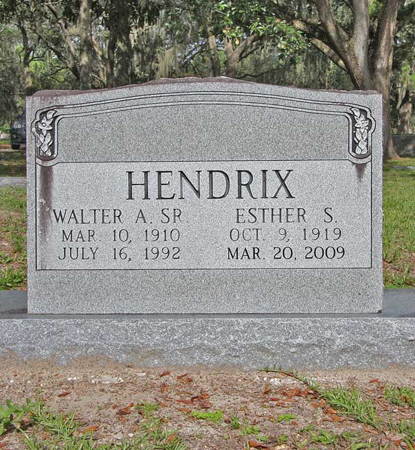 Walter A. & Esther S. Hendrix Gravestone Photo