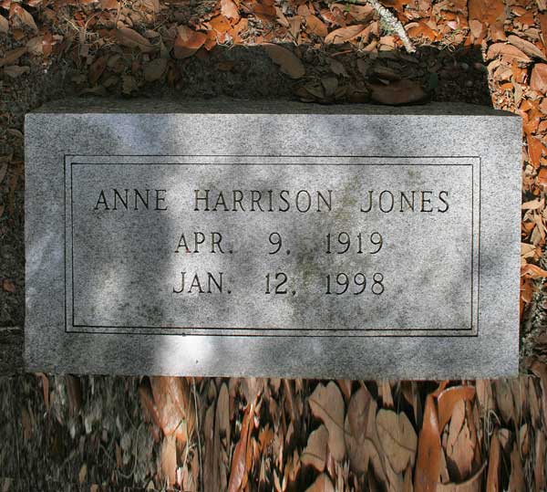 Anne Harrison Jones Gravestone Photo