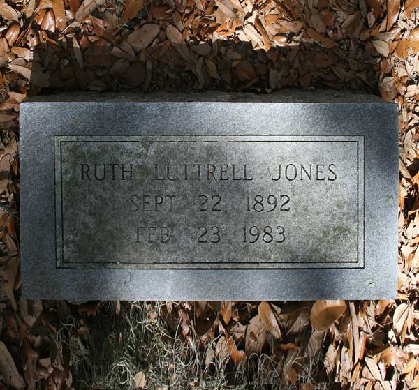 Ruth Luttrell Jones Gravestone Photo