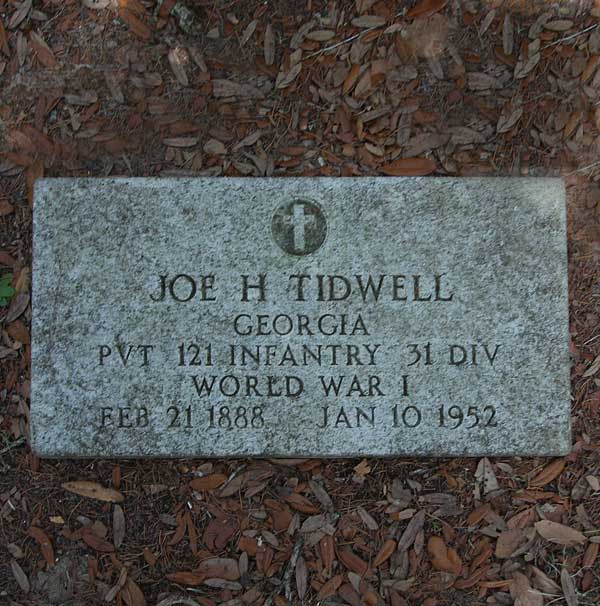 Joe H. Tidwell Gravestone Photo