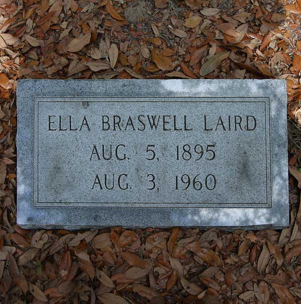 Ella Braswell Laird Gravestone Photo