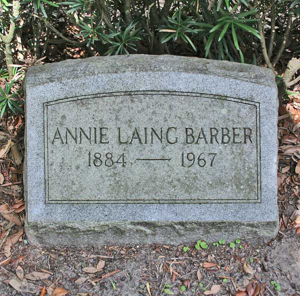 Annie Laing Barber Gravestone Photo