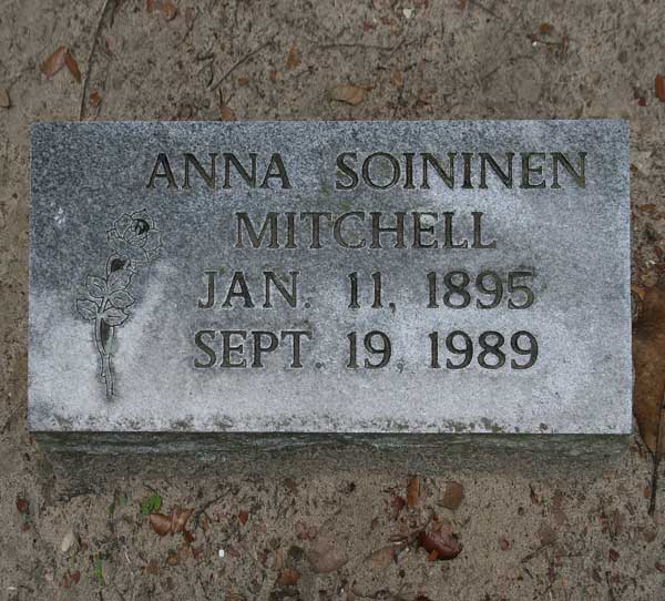 Anna Soininen Mitchell Gravestone Photo