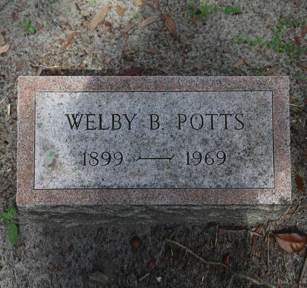 Welby B. Potts Gravestone Photo