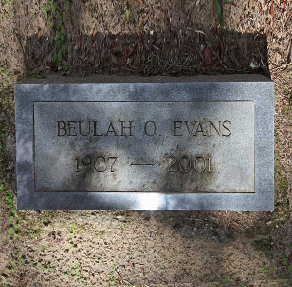 Beulah O. Evans Gravestone Photo