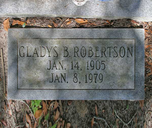 Gladys B. Robertson Gravestone Photo