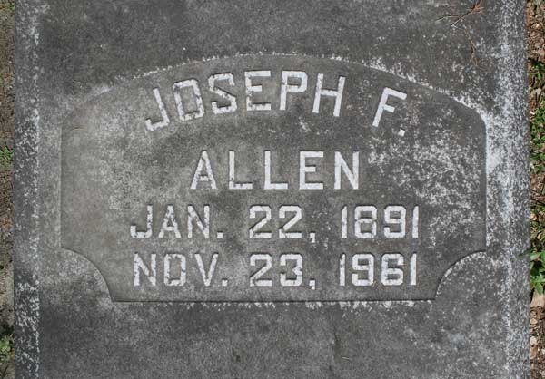 Joseph F. Allen Gravestone Photo