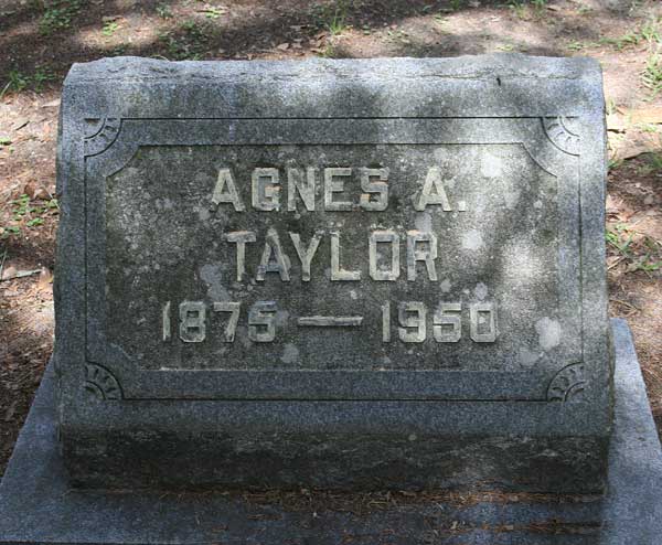 Agnes A Taylor Gravestone Photo