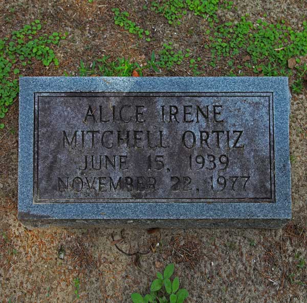 Alice Irene Mitchell Ortiz Gravestone Photo