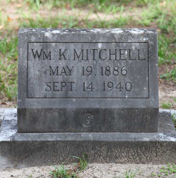 Wm. K. Mitchell Gravestone, Evergreen Cemetery