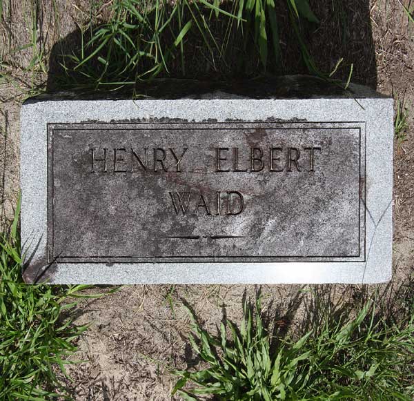 Henry Elbert Waid Gravestone Photo