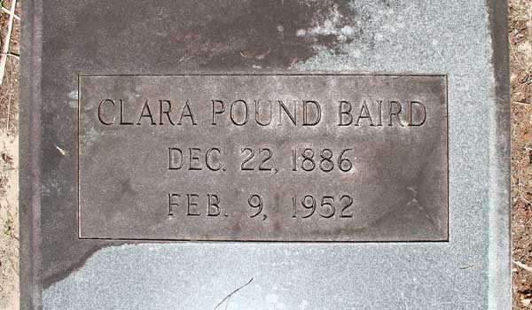 Clara Pound Baird Gravestone Photo