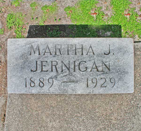 Martha J. Jernigan Gravestone Photo