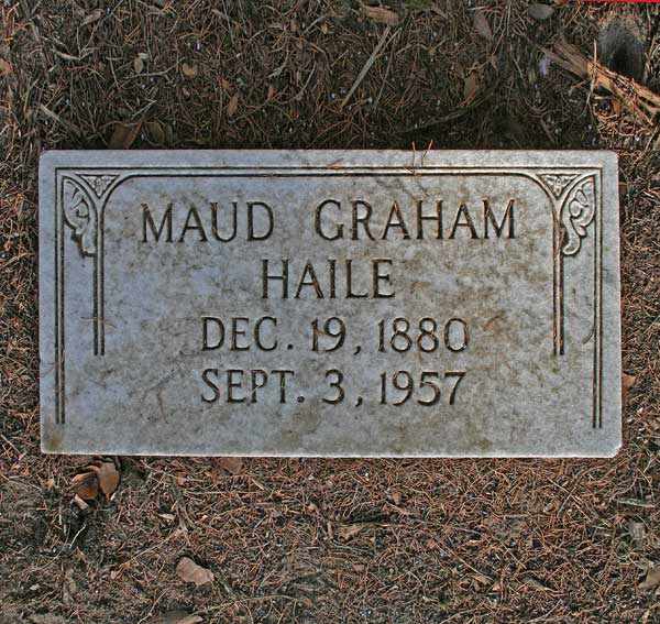Maud Graham Haile Gravestone Photo