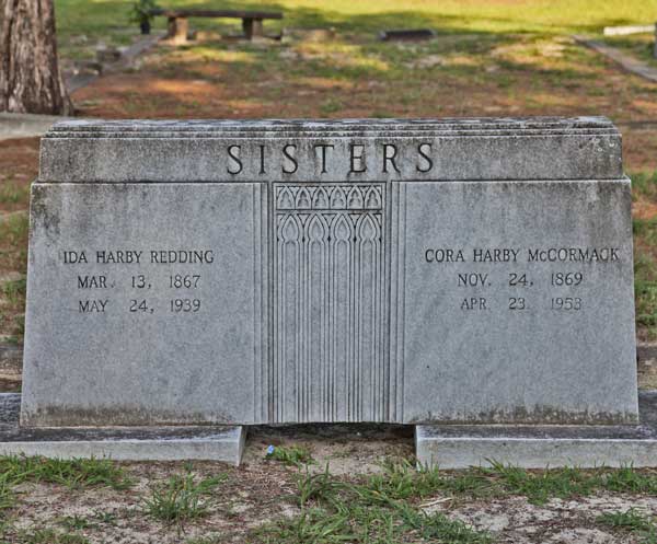 Ida Harby Redding & Cora Harby McCormack Gravestone Photo