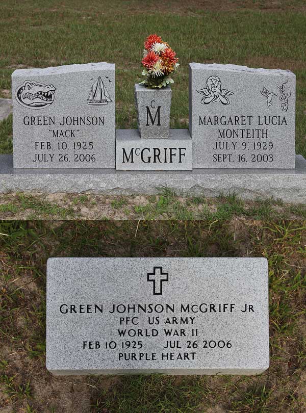 Green Johnson & Margaret Lucia Monteith McGriff Gravestone Photo