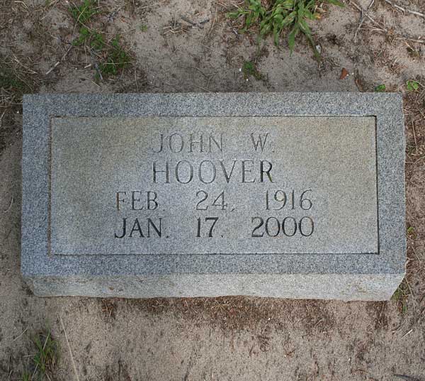 John W. Hoover Gravestone Photo