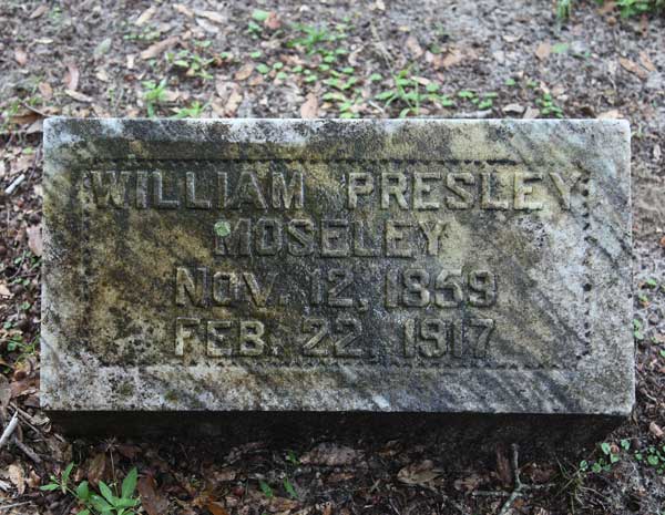 William Presley Moseley Gravestone Photo