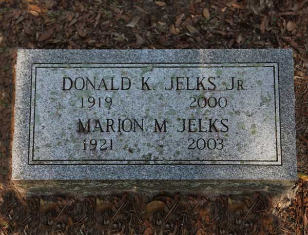 Donald & Marion M. Jelks Gravestone Photo
