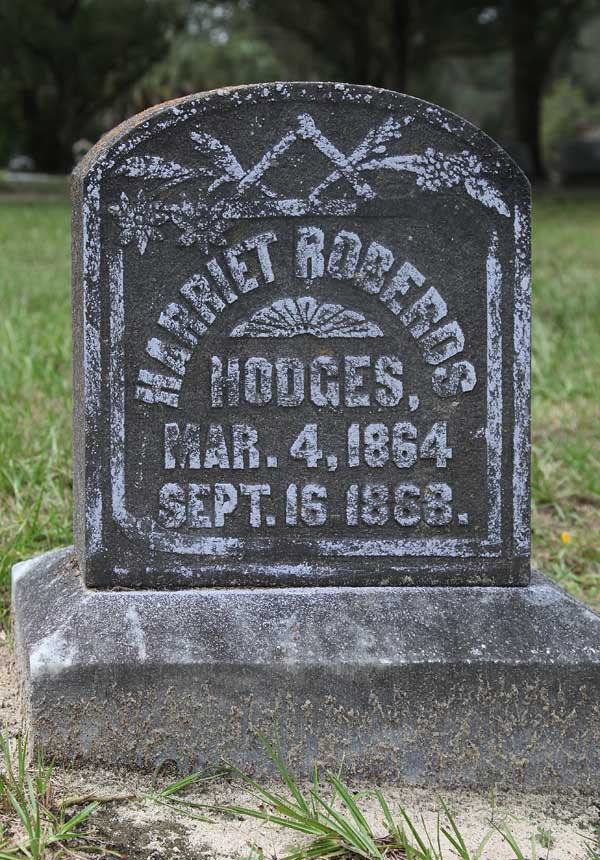 Harriet Roberds Hodges Gravestone Photo