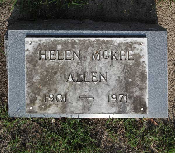 Helen McKee Allen Gravestone Photo