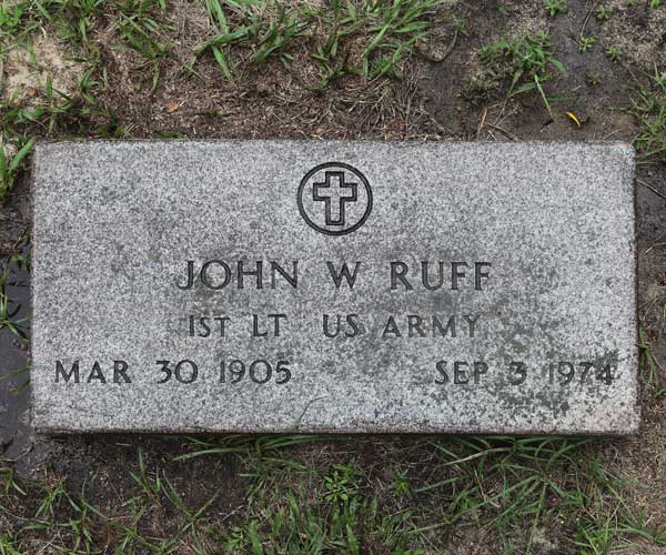 John W. Ruff Gravestone Photo