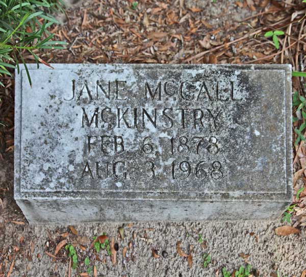 Jane McCall McKinstry Gravestone Photo