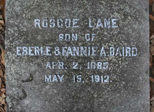 Roscoe Lane Barid Gravestone Photo