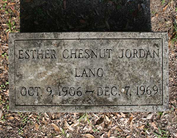 Esther Chesnut Jordan Lang Gravestone Photo