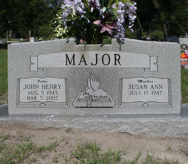 John Henry & Susan Ann Major Gravestone Photo