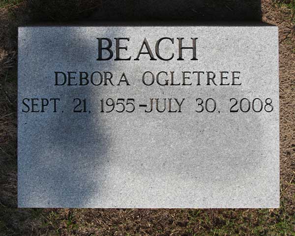 Debora Ogletree Beach Gravestone Photo