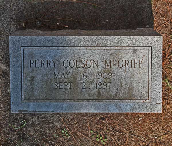 Perry Colson McGriff Gravestone Photo