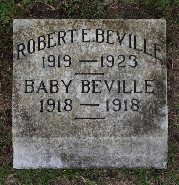 Robert E. & Baby Beville Gravestone Photo