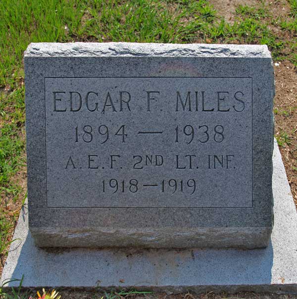 Edgar F. Miles Gravestone Photo