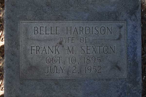Belle Hardison Sexton Gravestone Photo
