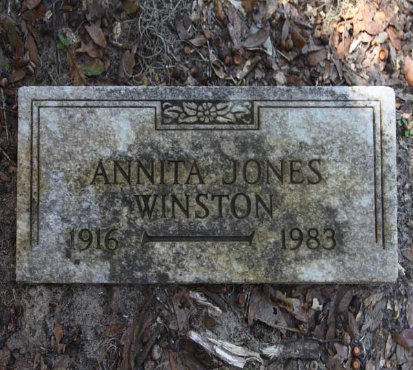 Annita Jones Winston Gravestone Photo