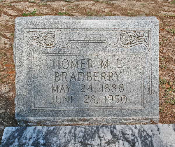 Homer M.L. Bradberry Gravestone Photo