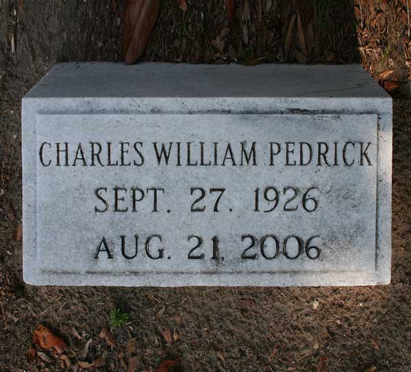 Charles William Pedrick Gravestone Photo