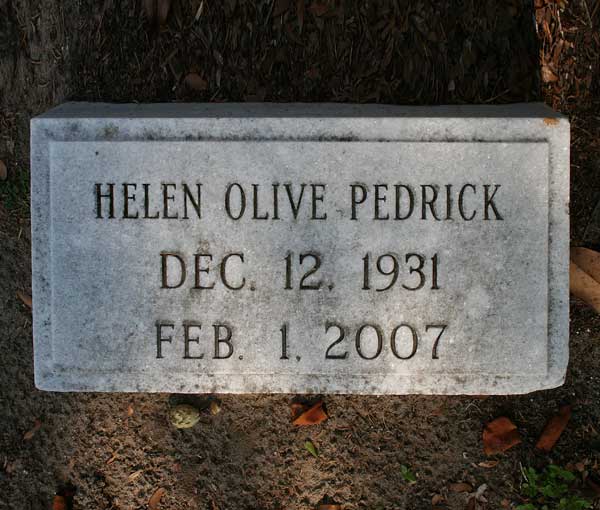 Helen Olive Pedrick Gravestone Photo