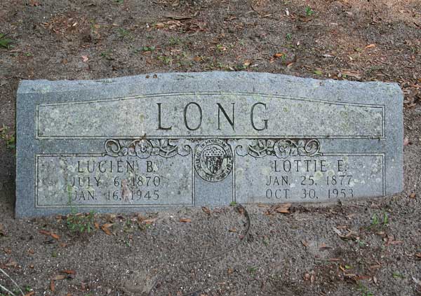 Lucien B. & Lottie E. Long Gravestone Photo