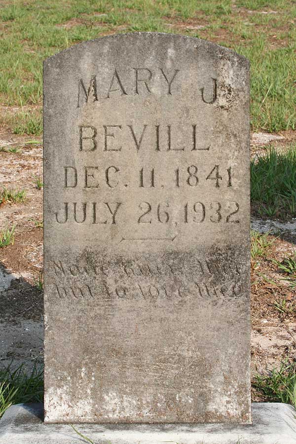 Mary J. Bevill Gravestone Photo
