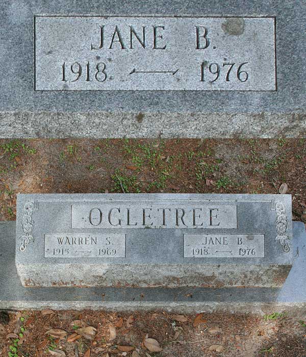 Jane B. Ogletree Gravestone Photo