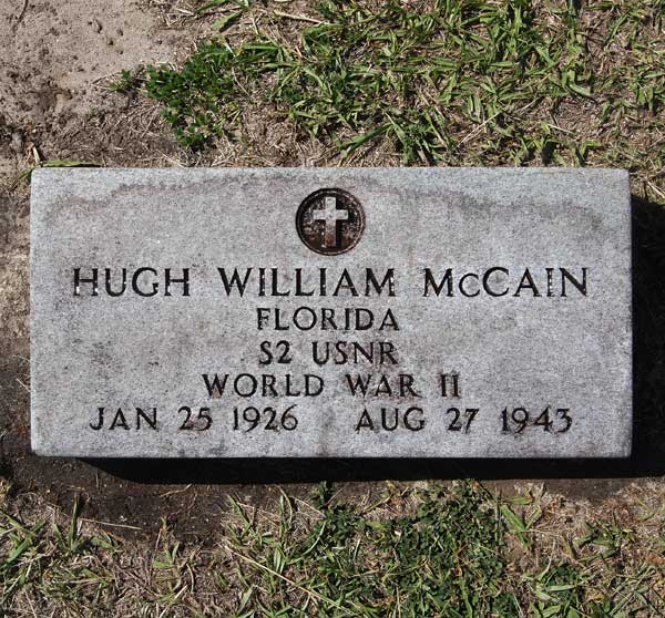Hugh William McCain Gravestone Photo