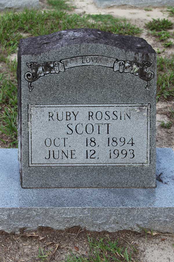 Ruby Rossin Scott Gravestone Photo
