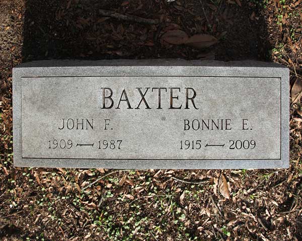 John F. & Bonnie E. Baxter Gravestone Photo