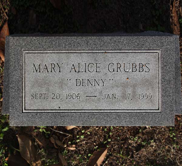 Mary Alice Grubbs Gravestone Photo