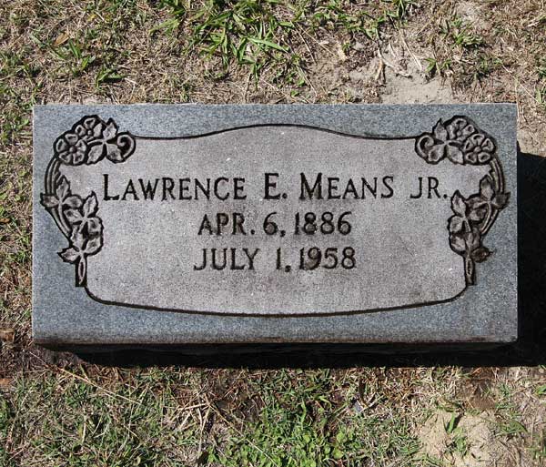 Lawrence E. Means Gravestone Photo