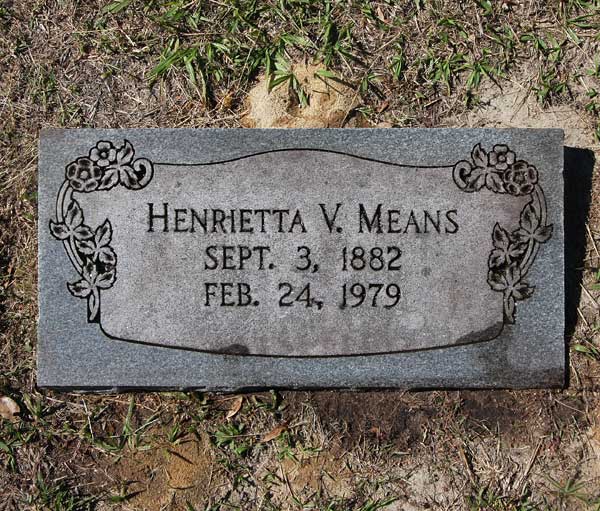Henrietta V. Means Gravestone Photo