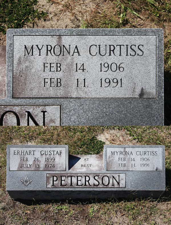 Myrona Curtiss Peterson Gravestone Photo