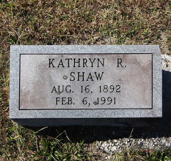 Kathryn R. Shaw Gravestone Photo